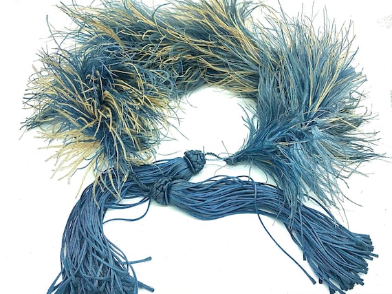 Authentic Antique Ostrich Feather Boa Scarf Wrap T