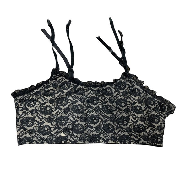 vintage size 40 bra 1970s 1980s black lace womens bra… - Gem