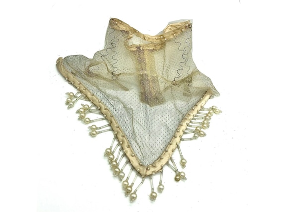 Victorian Antique Mesh Bib Collar Necklace Mesh Be