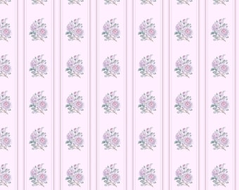 Dollhouse Wallpaper, 1:12 scale, Victorian Floral, Lavender, Printable, Miniature, Scrapbook Paper,
