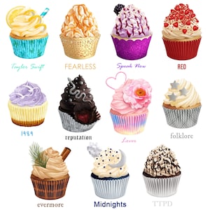 Pegatinas para cupcakes de Taylor Swift