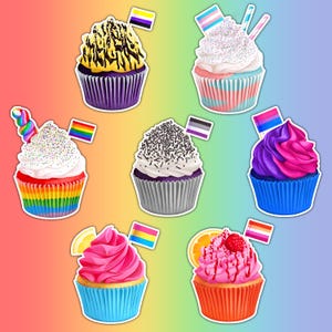 Adesivos de cupcake do Orgulho