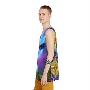 Pink, Gold und Indigo Tank Top Thunderbird Themed Psychedelic Festival Bekleidung Geschenk für Trippy Art Lover Garuda Tank Top
