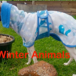 Whippet& Iggy Warm Fleece Coats Winter Animals