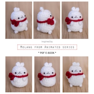 Patrón Molang de la serie animada - Patrón amigurumi de manos de cristal - Conejito - Juguete, Regalo, Llavero, Arte.