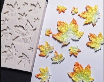 Soft and Flat Autumn Leaf Mold. Can be use for resin or polymer clay.