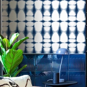 Shibori Indigo Blue Abstract Wallpaper - C738