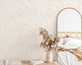 Light Victorian Floral Wallpaper - Peel and Stick Removable Wall Decor