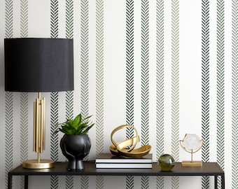 Herringbone Striped Peel and Stick Wallpaper – Farmhouse Style