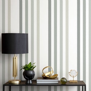 Herringbone Striped Wallpaper Farmhouse Wallpaper Peel and Stick and Traditional Wallpaper - D780