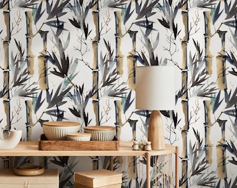 Bamboebos Peel and Stick-behang, verwijderbaar muurdecor