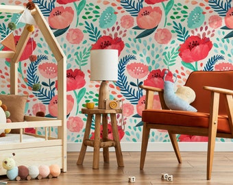 Floral Peel and Stick Wallpaper - Removable Wall Decor