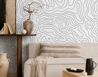 Geometric Abstract Peel and Stick Wallpaper - Black and White