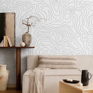 Removable Wallpaper Peel and Stick Wallpaper Wall Paper Abstract Wallpaper Black and White Wallpaper - Geometric Wallpaper  - A420