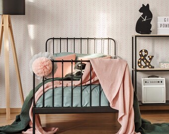 Shabby Chic Painted Floral Wallpaper - Pink Flower Girl Nursery