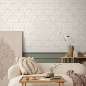 Art Deco Geometric Beige Cream Wallpaper - C748