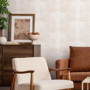 Abstract Beige White Wallpaper - C740
