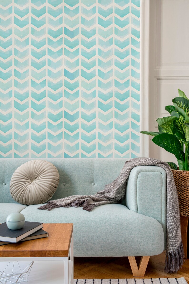 Herringbone Wallpaper Removable Wallpaper Nursery Decor Etsy