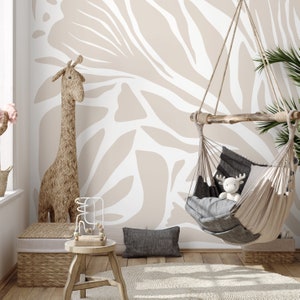 Neutral Abstract Wallpaper Contemporary Mural Peel and Stick and Traditional Wallpaper D695 image 5