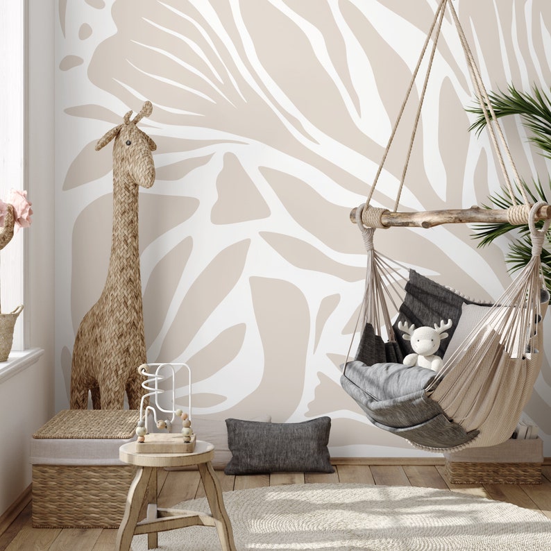 Neutral Abstract Wallpaper Contemporary Mural Peel and Stick and Traditional Wallpaper D695 image 5