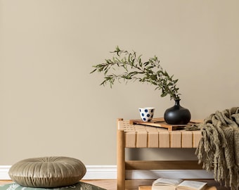 Beige Linen Texture Solid Wallpaper in Beige on Beige - Peel and Stick - BLTS2