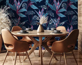 Tropical Leaf Peel and Stick Wallpaper – Removable Wall Decor