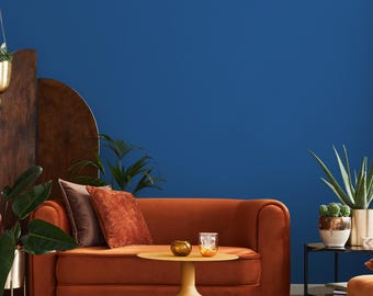 Ink Blue Wallpaper / Solid Color in a Deep and Moody Indigo Hue - E167