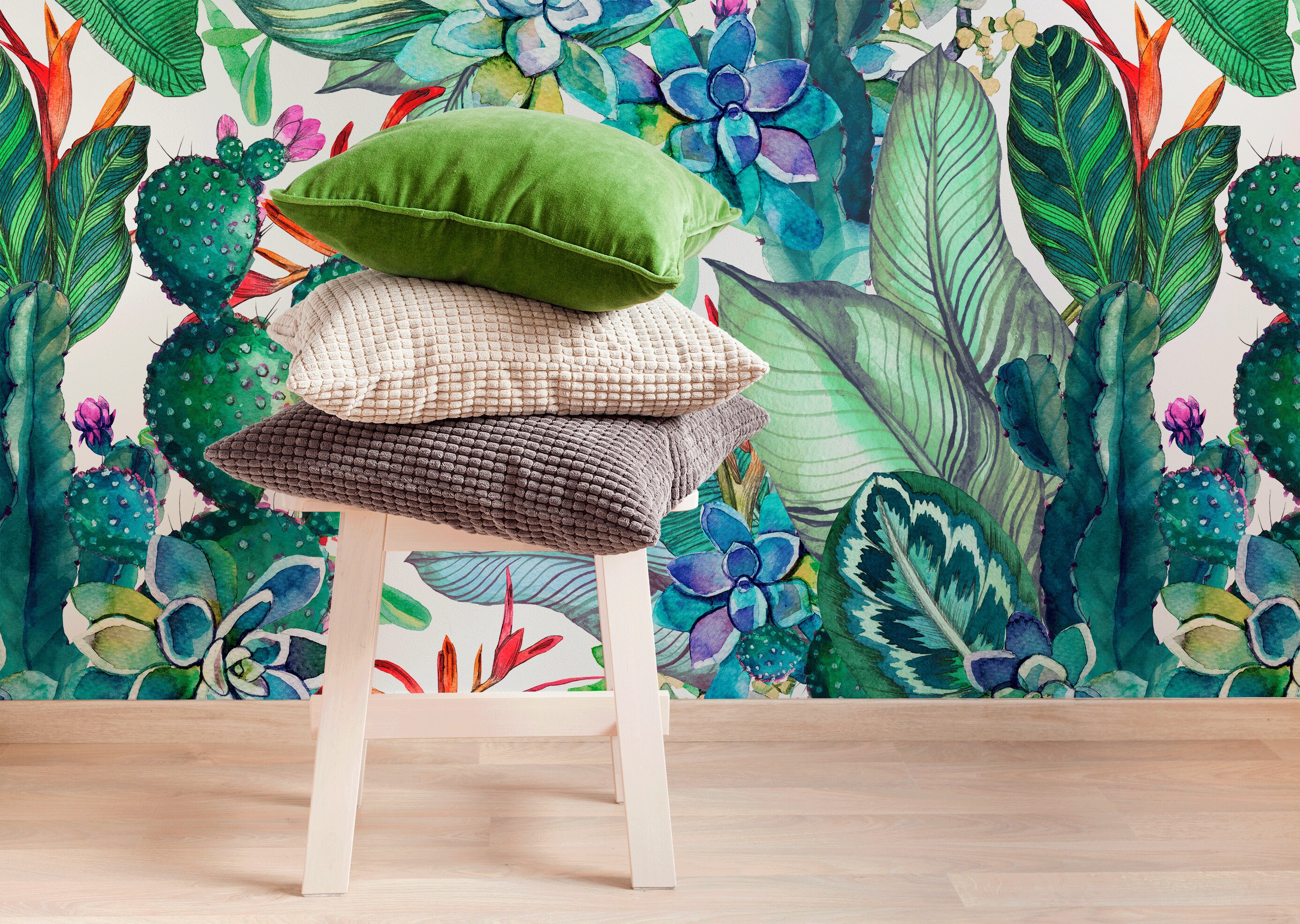 Removable Wallpaper Floral Wall Mural Temporary Wallpaper Etsy