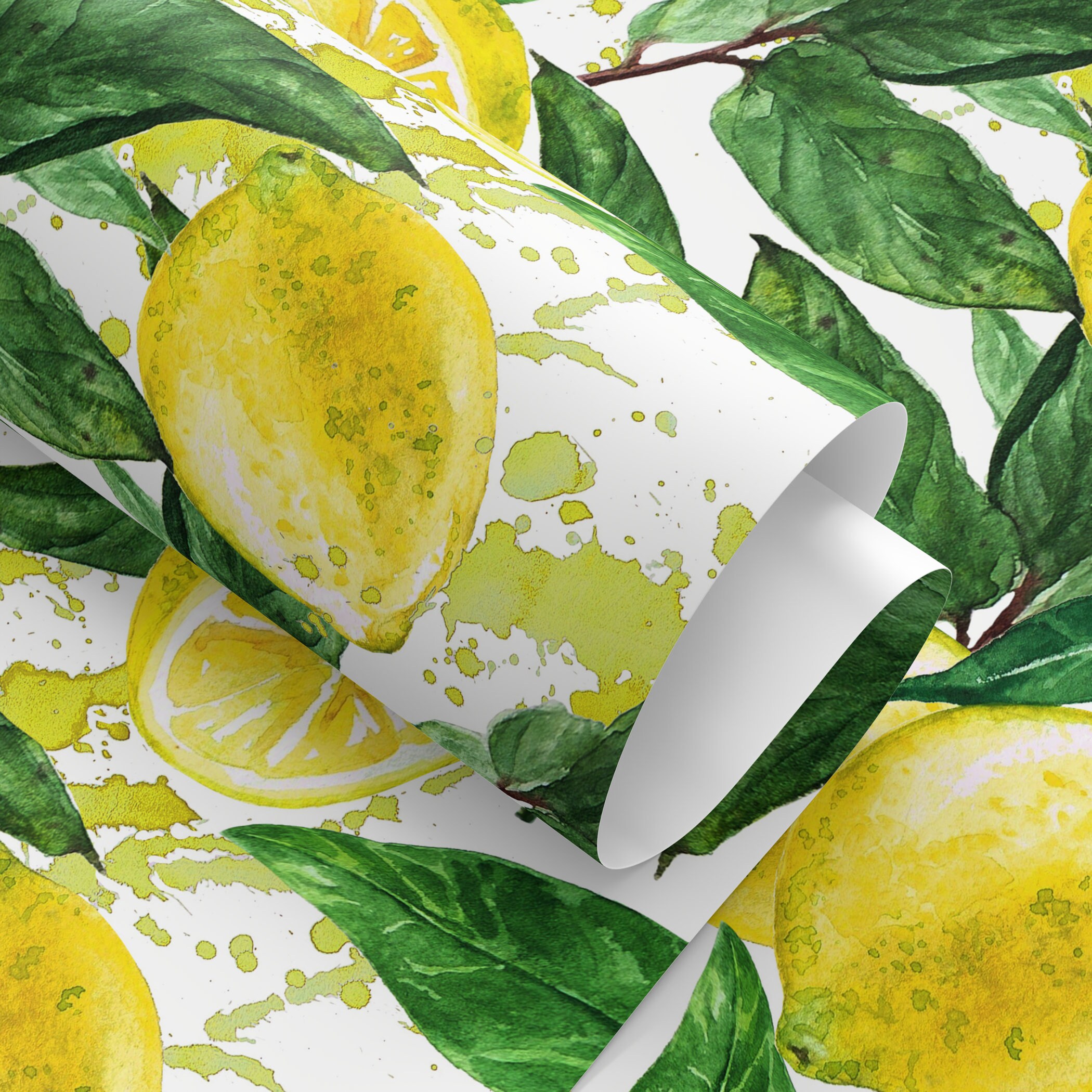 Tropical Yellow Lemon Peel and Stick Wallpaper – Removable Wall Decor ...