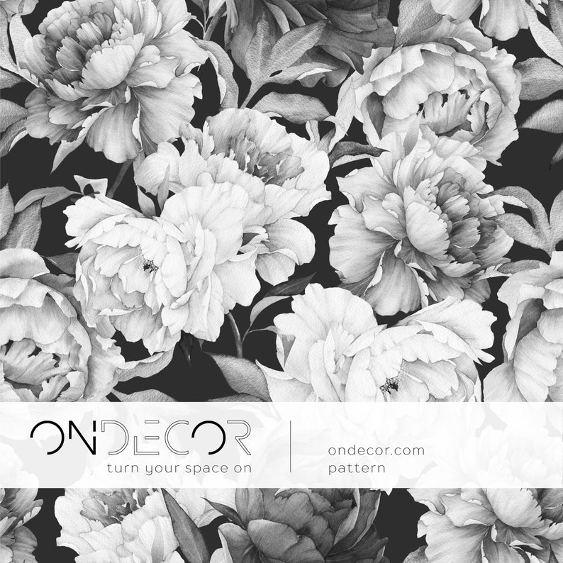 Temporary Wallpaper Black and White Selfadhesive Removable Etsy