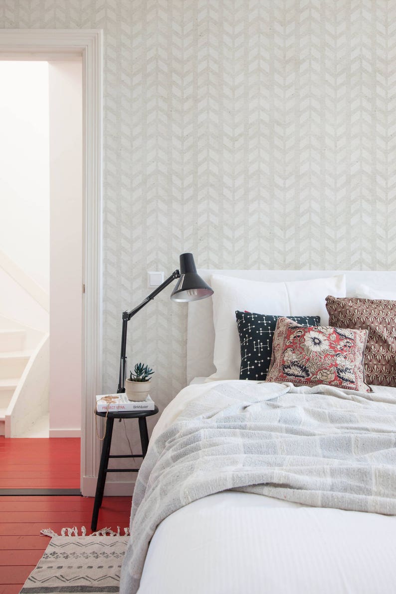 Herringbone Wallpaper Removable Wallpaper Nursery Decor Etsy