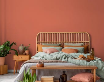 Coral Spice Wallpaper in a Warm Terracotta Orange Hue on Cream - Peel and Stick - E159