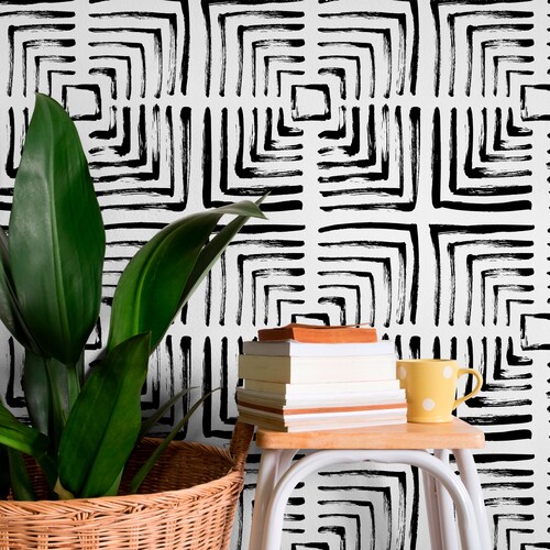 Star Design Peel and Stick Wallpaper / Geometric Removable Etsy