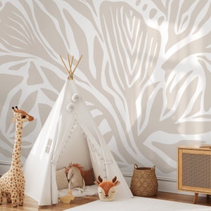 Neutral Abstract Wallpaper Contemporary Mural Peel and Stick and Traditional Wallpaper D695 image 2