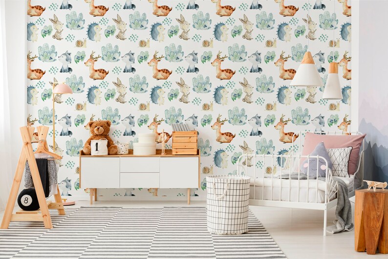 Temporary Wallpaper Nursery Decor Removable Wallpaper Peel and Etsy