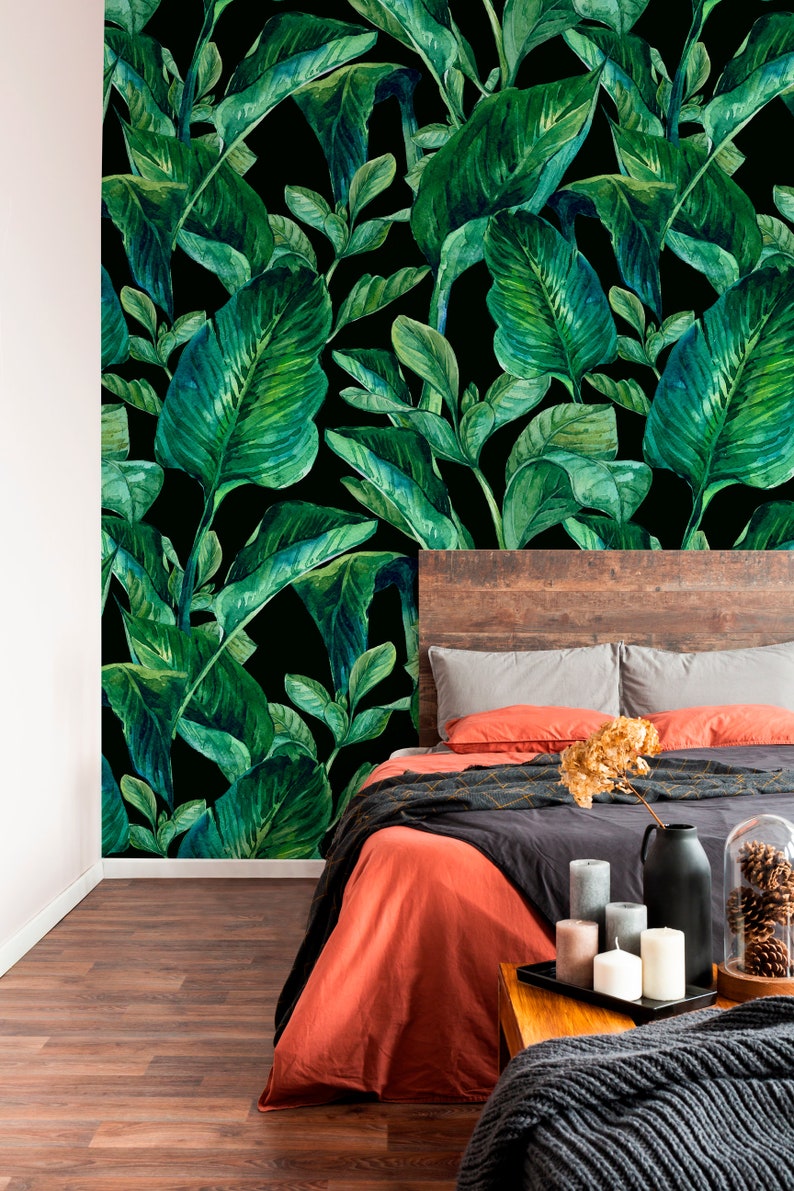 Removable Wallpaper Floral Wall Mural Temporary Wallpaper Etsy