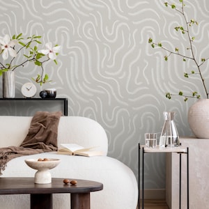 Modern Minimalist Gray White Wallpaper - C658