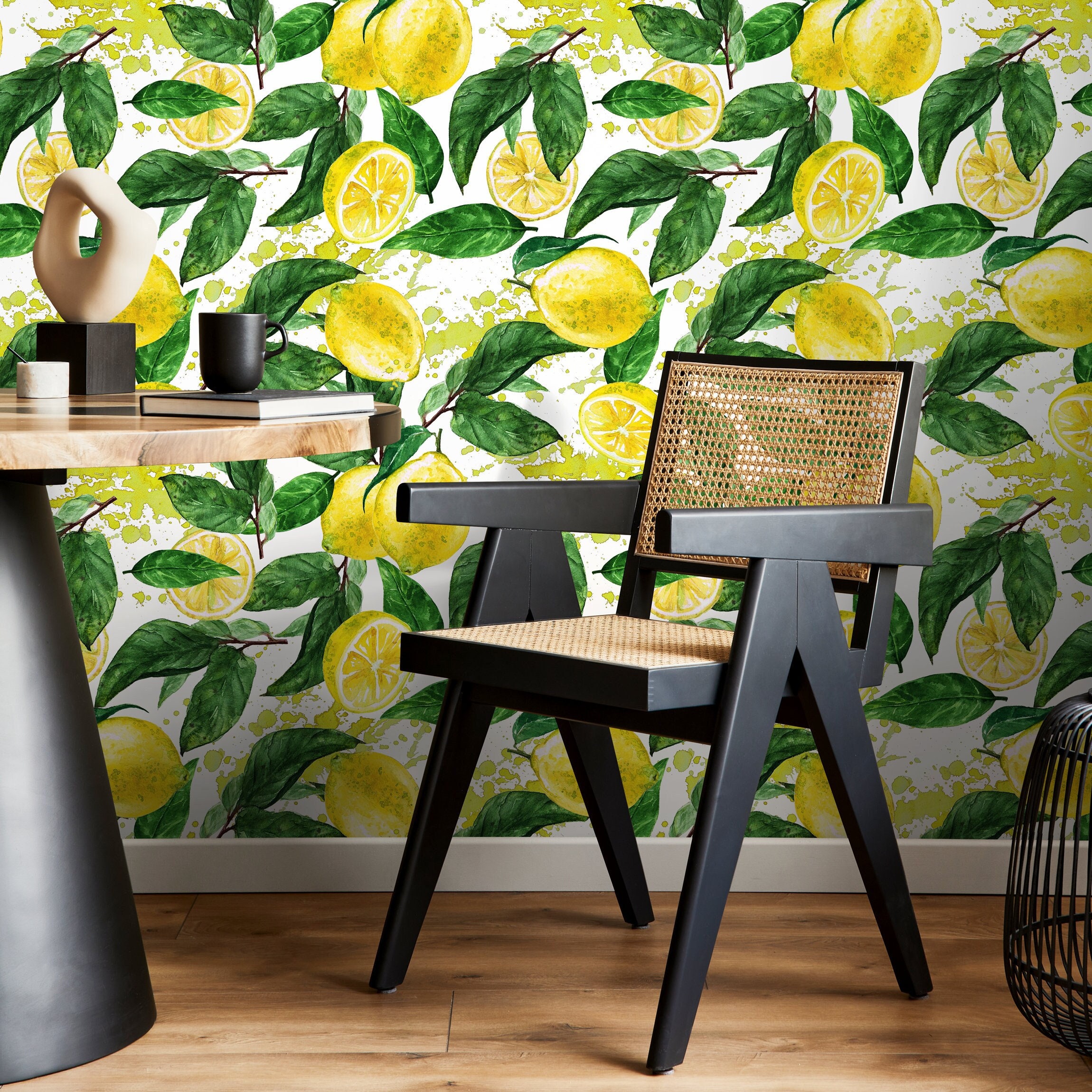 Tropical Yellow Lemon Peel and Stick Wallpaper – Removable Wall Decor ...