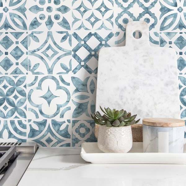 White Tile Wallpaper - Etsy