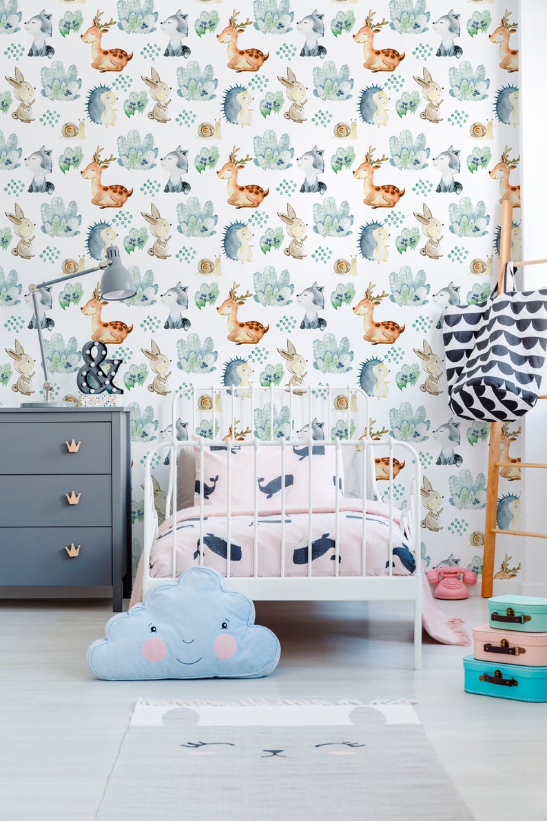 Temporary Wallpaper Nursery Decor Removable Wallpaper Peel and Etsy