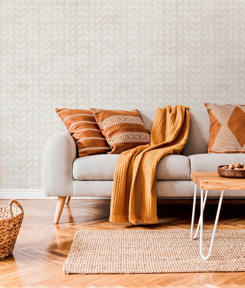 Herringbone Wallpaper Removable Wallpaper Nursery Decor Etsy