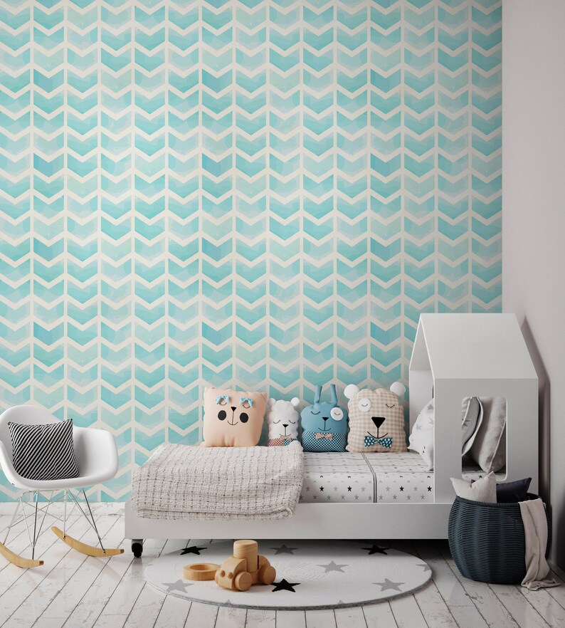 Herringbone Wallpaper Removable Wallpaper Nursery Decor Etsy