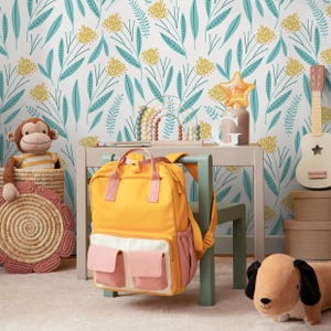 Blue & Yellow Floral Peel and Stick Wallpaper - Removable Wall Decor