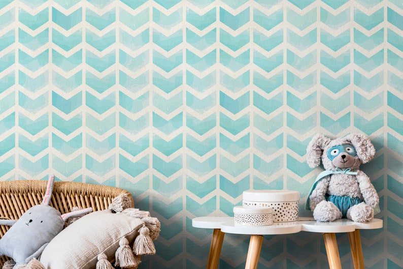 Herringbone Wallpaper Removable Wallpaper Nursery Decor Etsy