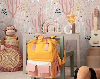 Pink Floral Peel and Stick Wallpaper – Removable Wall Art