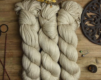 Hand dyed fingering weight non-superwash yarn, baby alpaca, silk, cashmere, 400m/100g, Glamour "Desert"