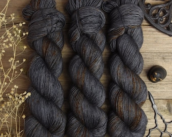 Dyed to order * Fingering weight, single ply, superwash merino wool, silk, speckled yarn, 400m/100g, mulesing free, Silky Singles "Flugrost"