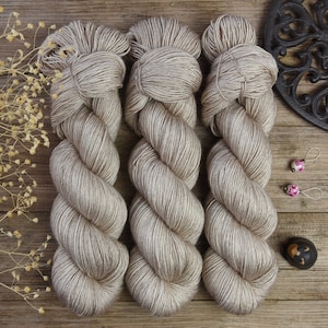 Dyed to order * Hand dyed, fingering weight, superwash merino wool, silk, 400m/100g, solid color yarn, Silky Singles &quot;Desert&quot;