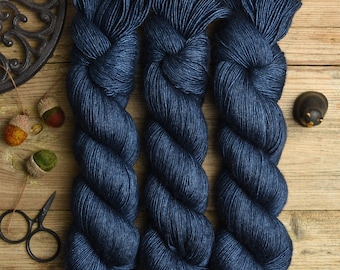 Dyed to order * Hand dyed, fingering weight, superwash merino wool, silk, 400m/100g, solid color yarn, Silky Singles "Thunderstorm"