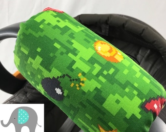 Car Seat Arm Cushion, Gamer, Video Game, Neutral, Green, Red, Yellow, Car Seat Arm Pad, Car Seat Accessories, Baby Shower Gift